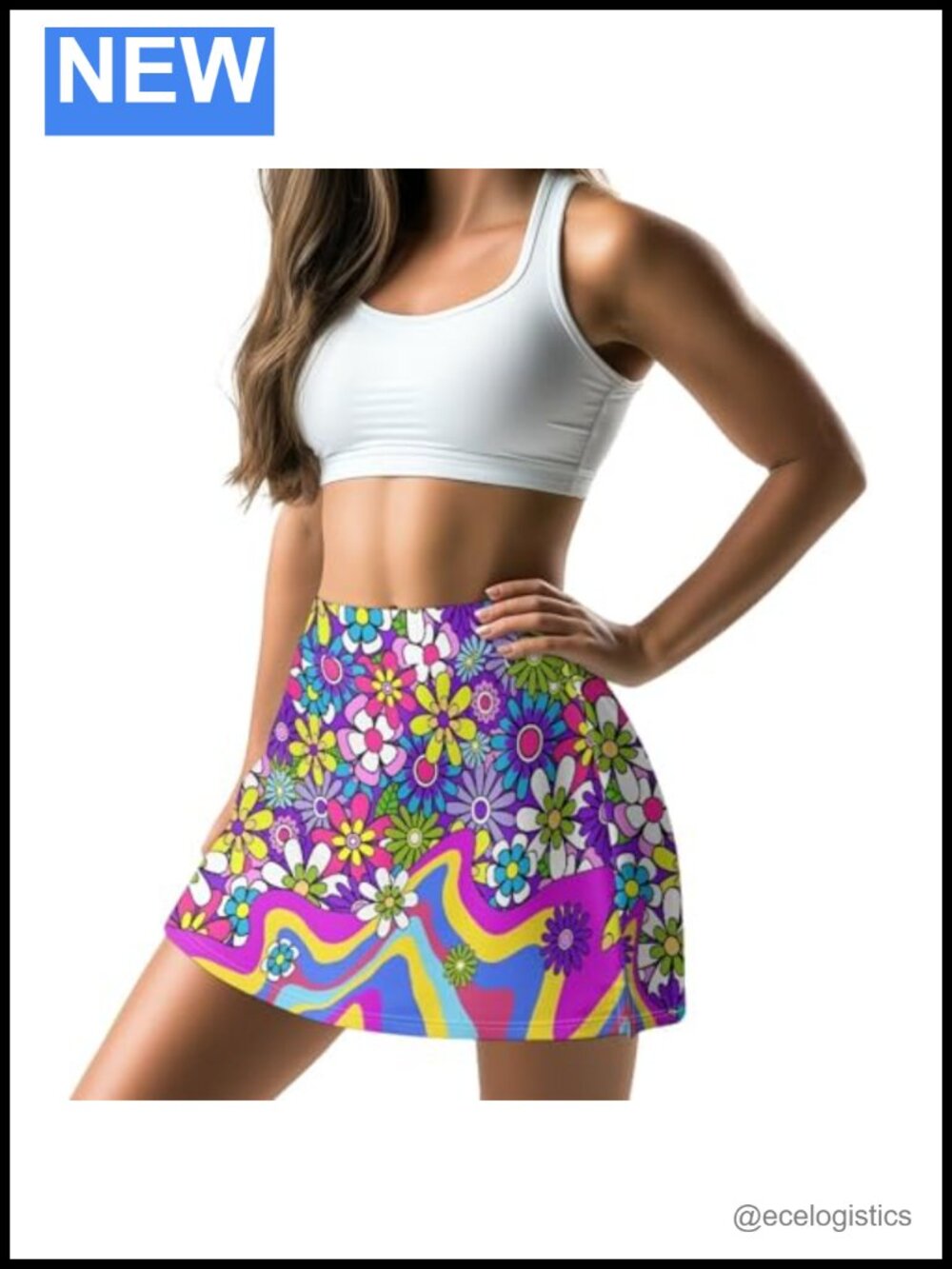 Women's High Waisted Golf Skort with Inner Shorts & Pocket